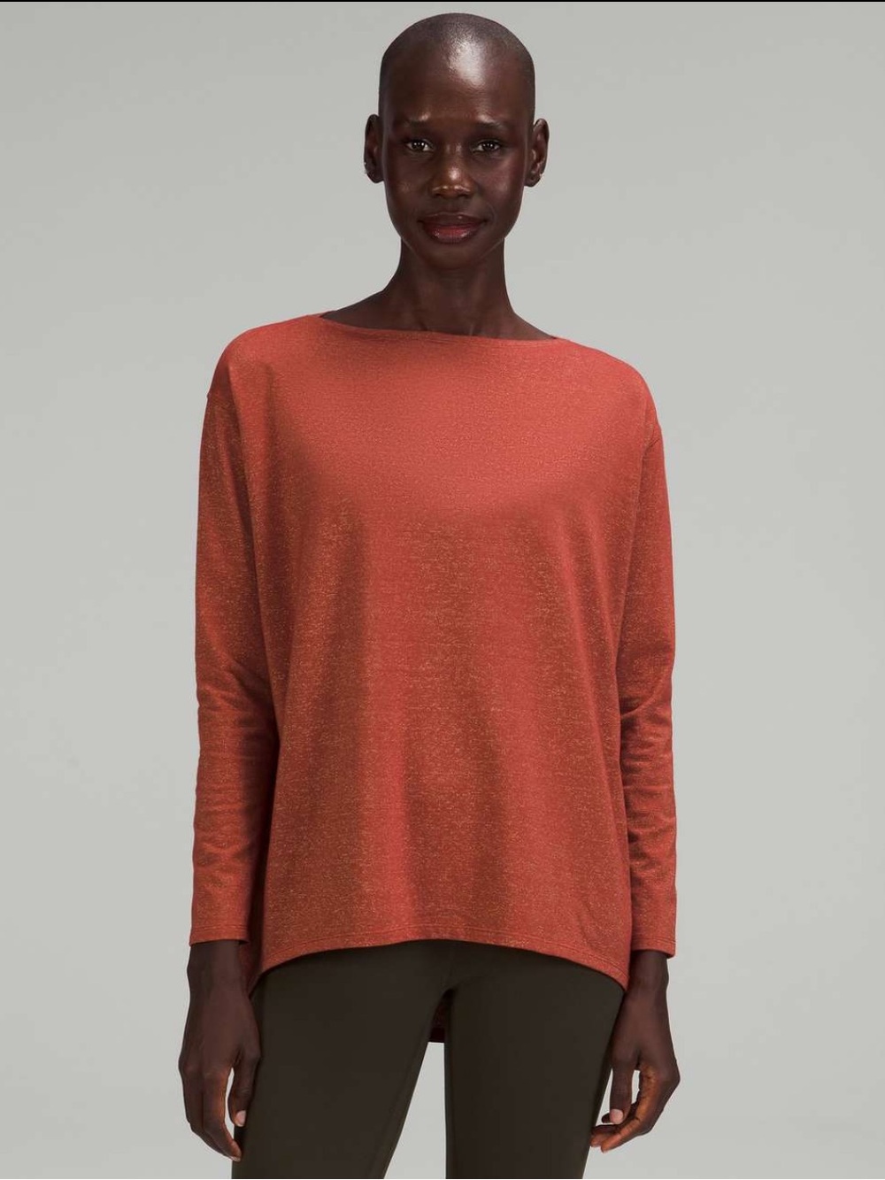 Lululemon Back in Action Long Sleeve Spark Cayenne Metallic Top